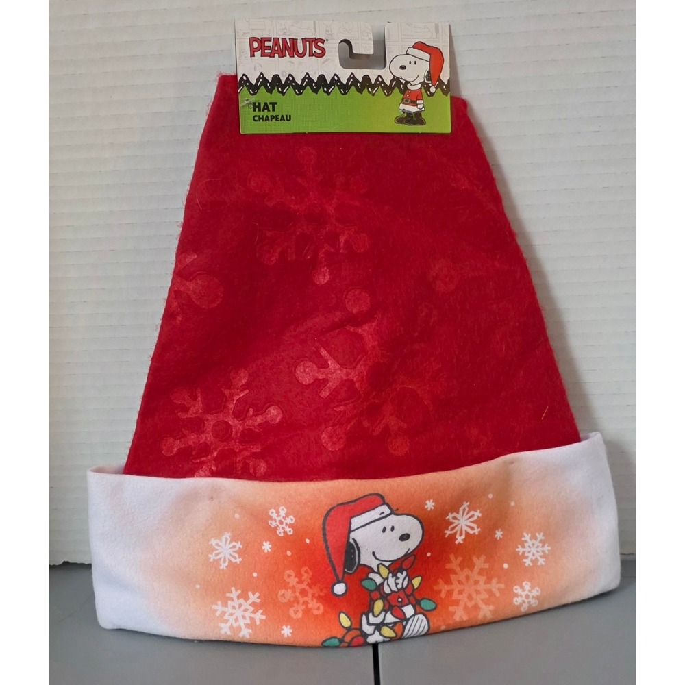 Peanuts Snoopy Santa Hat OS Red Excellent Christmas Holidayโ 2023